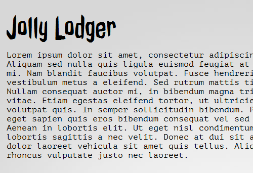 an example of Jolly Lodger and PT Monotfonts together