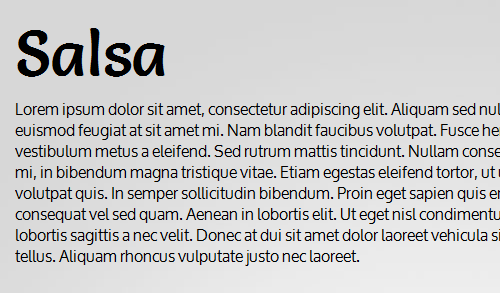 an example of Salsa and Oxygenfonts together