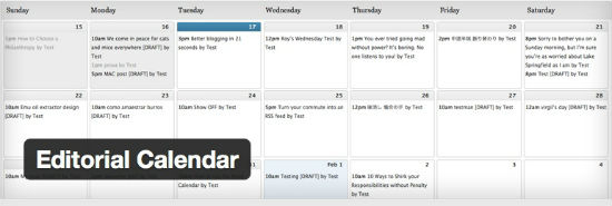 the editorial calendar plugin graphic